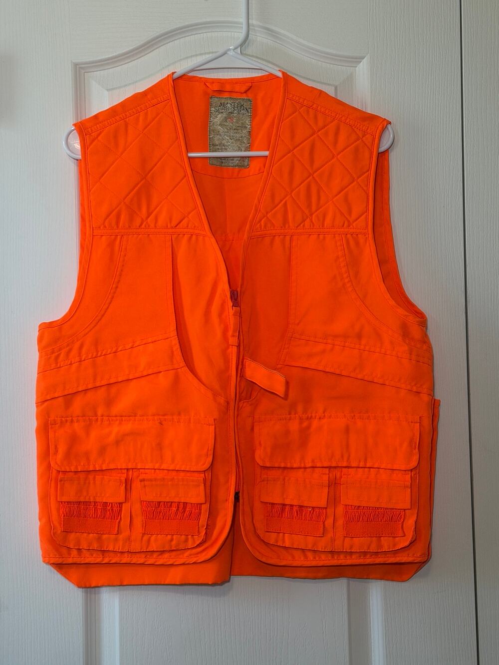 Master Sportsman Blaze Orange Hunting Vest Game Pouch Shooting Mens Size Medium